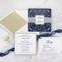 Dark Navy and Gold Calligraphy Pocket Wedding Invitations